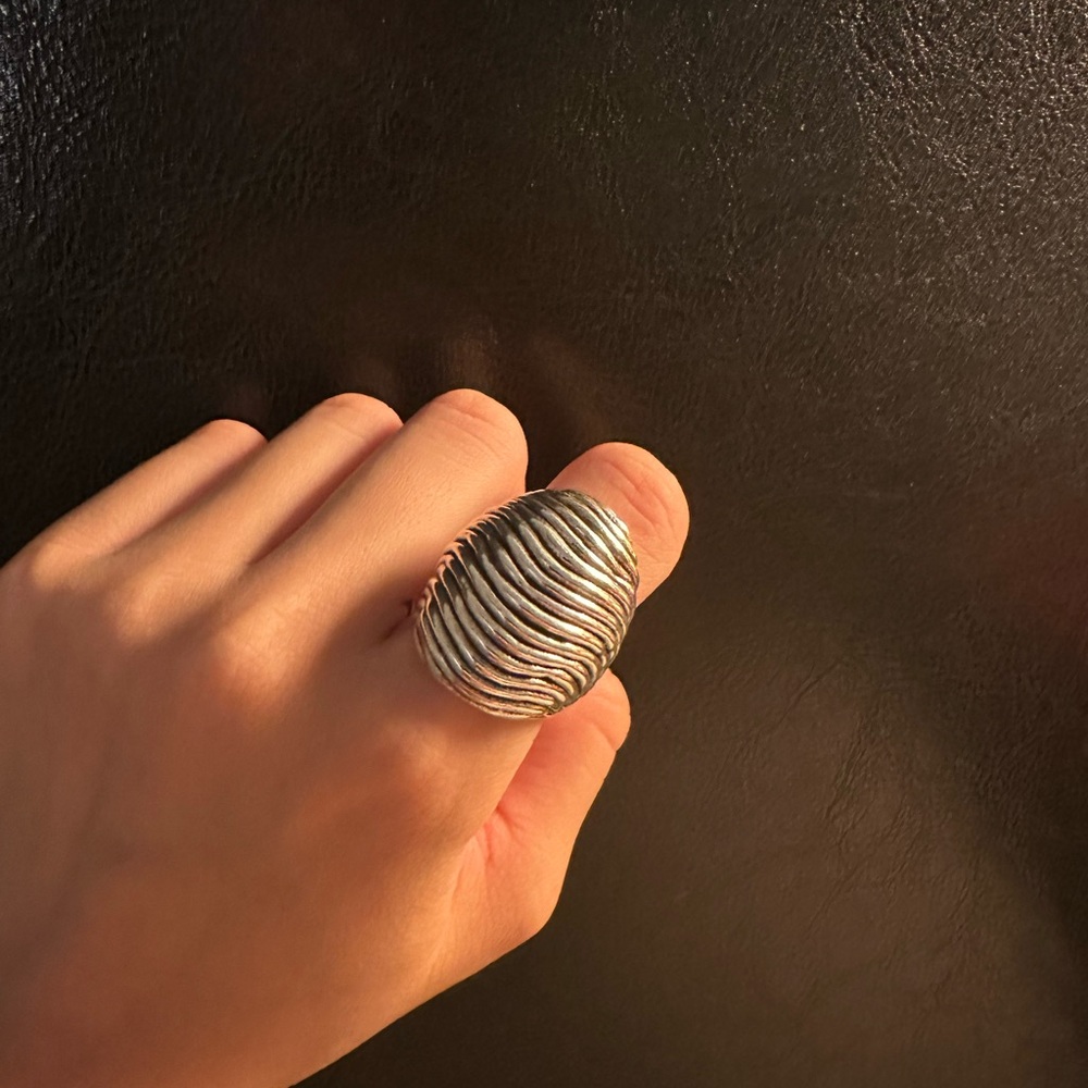 Made in Israel 925 Silver Textured Statement Ring
